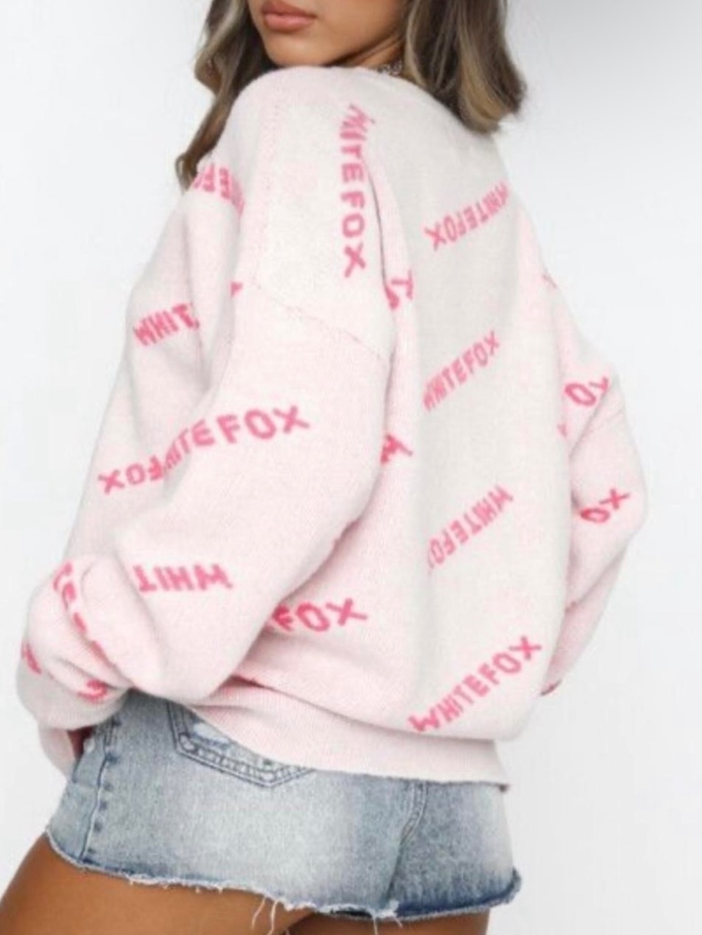 Whitefox Brooklyn Knit Slouchy Sweater Pink S/M